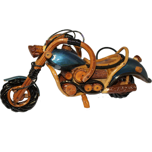 Handcrafted Wooden Motorcycle Blue - MTB002B