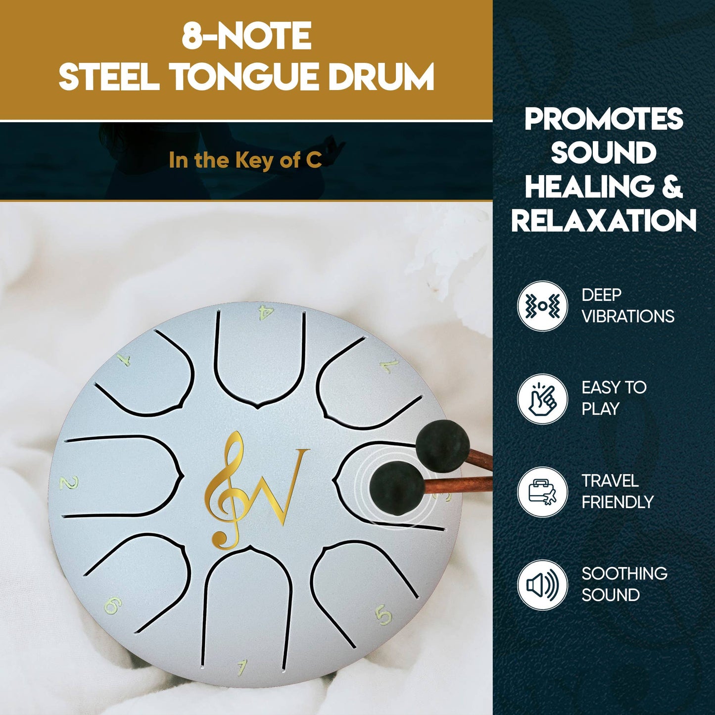 Steel Tongue Rain Drum Gift for Winter 6-inch/8-note