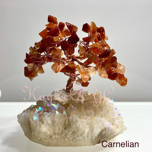 Wholesale Lot 5 Pcs Bonsai Tree with Angel Aura Base Crystal