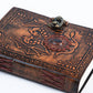 Leather Notebook With Stone Dragon Embossed Travel Journal