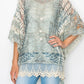 Ornate Crochet Poncho Top With Geometric Embroidered Details