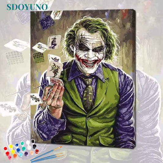 Joker Paint by Numbers on Canvas