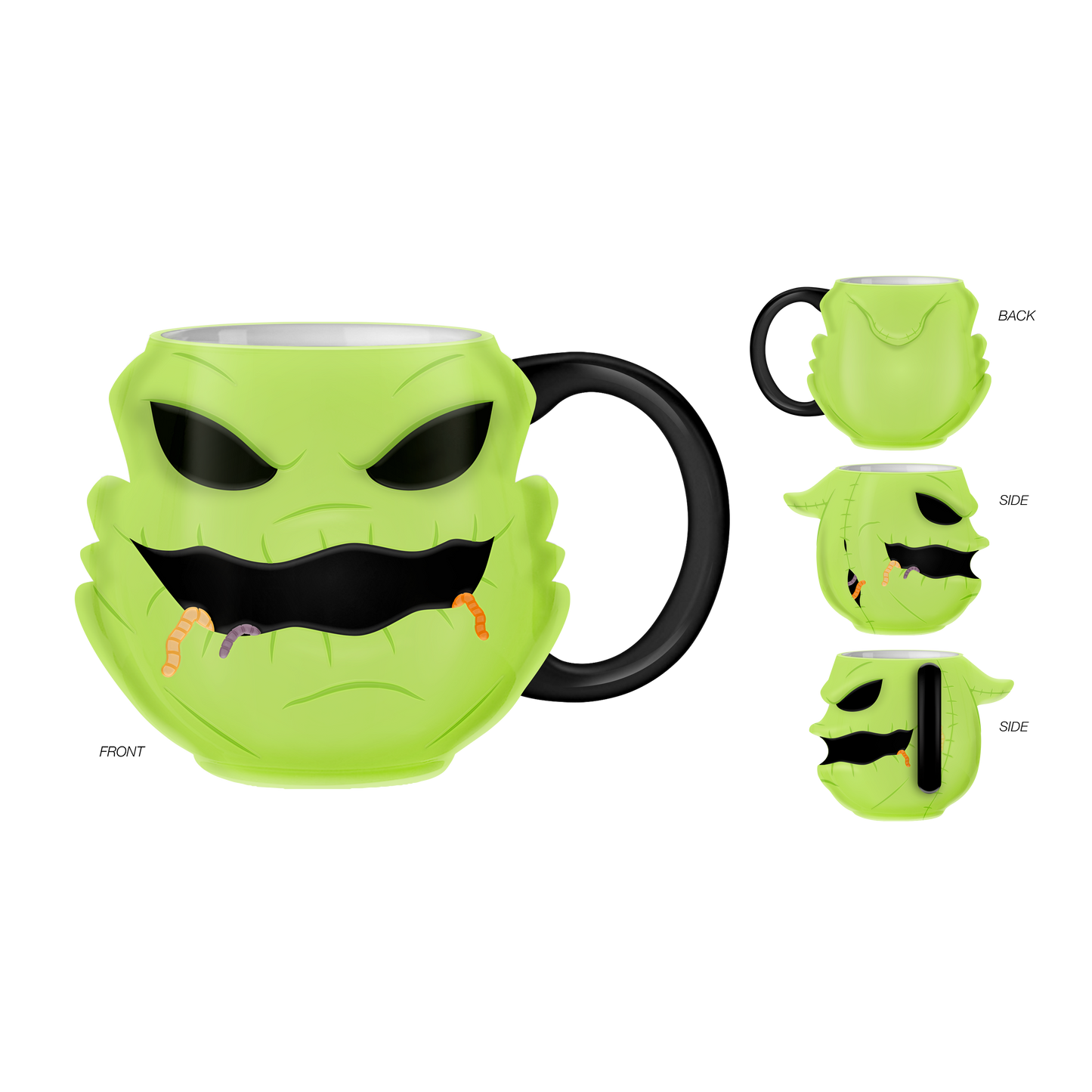 Oogie Neon Bug Face Ceramic 3D Sculpted Mug