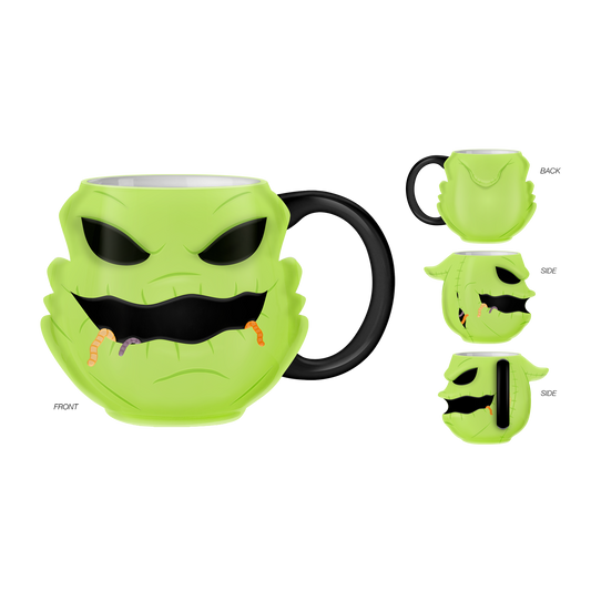 Oogie Neon Bug Face Ceramic 3D Sculpted Mug