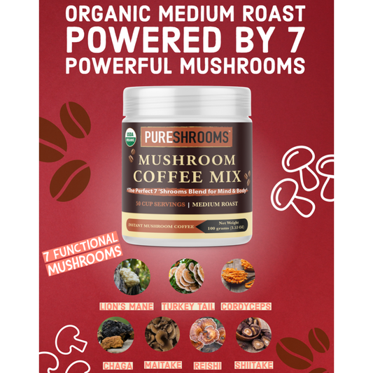 PureShrooms Perfect 7 Mushroom Coffee mix