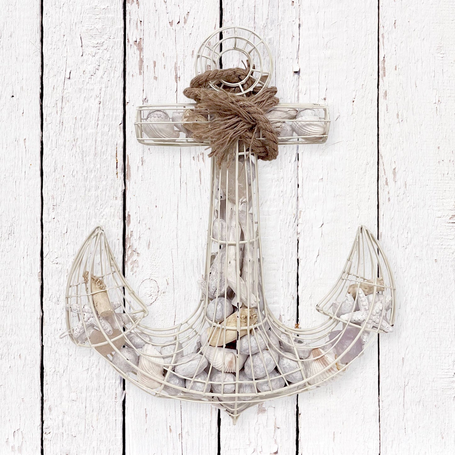 Whitewashed Coastal Scented Potpourri Anchor Wire Decor