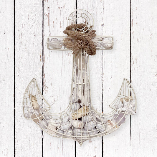 Whitewashed Coastal Scented Potpourri Anchor Wire Decor