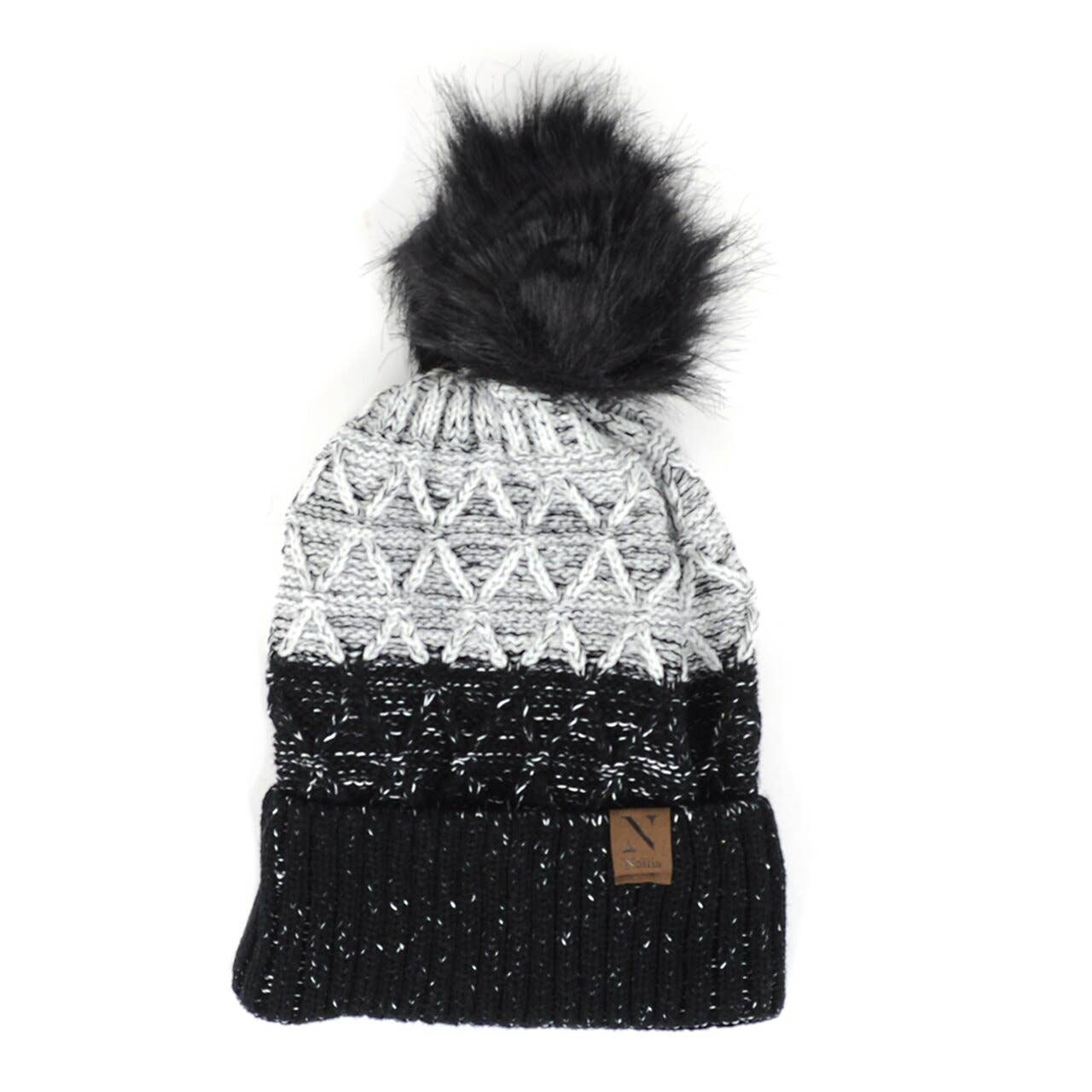 Women's Split-Toned Pom Pom Knit Winter Hat