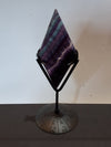 Fluorite Crystal Zodiac Metal Stand Display Calming Energy