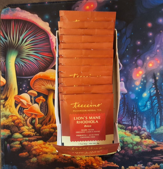 Lions Mane Rhodiola Rose Tea Herbal Wellness Single Pack