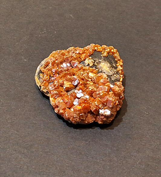 Rare Vanadinite Stone With Vermilion Red Crystals Display