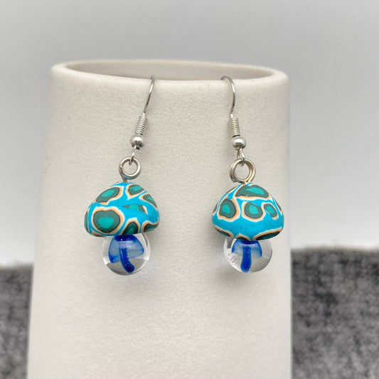 Multi Style Polymer Clay and Glass Mushroom Earrings