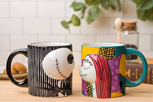 Nightmare Before Christmas 2 pc Sculpted Mugs (no retail box