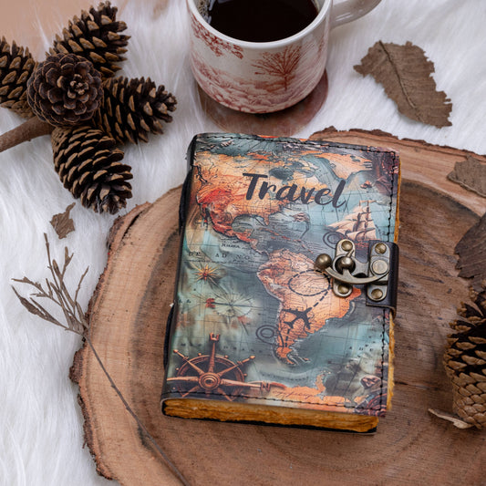 Vintage Leather Travel Journal for Travelers Gift Edition