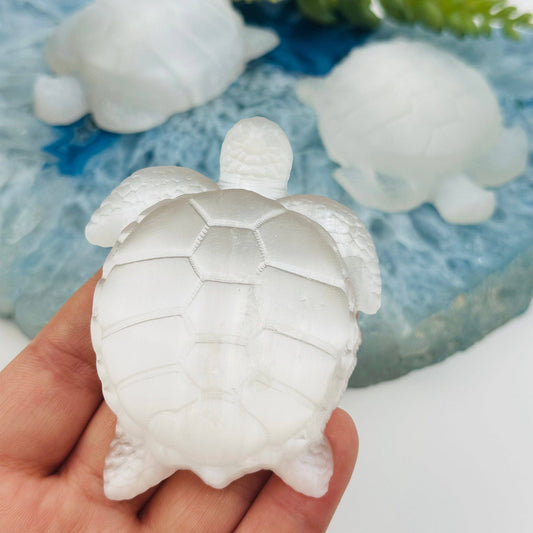 Selenite Crystal Turtle