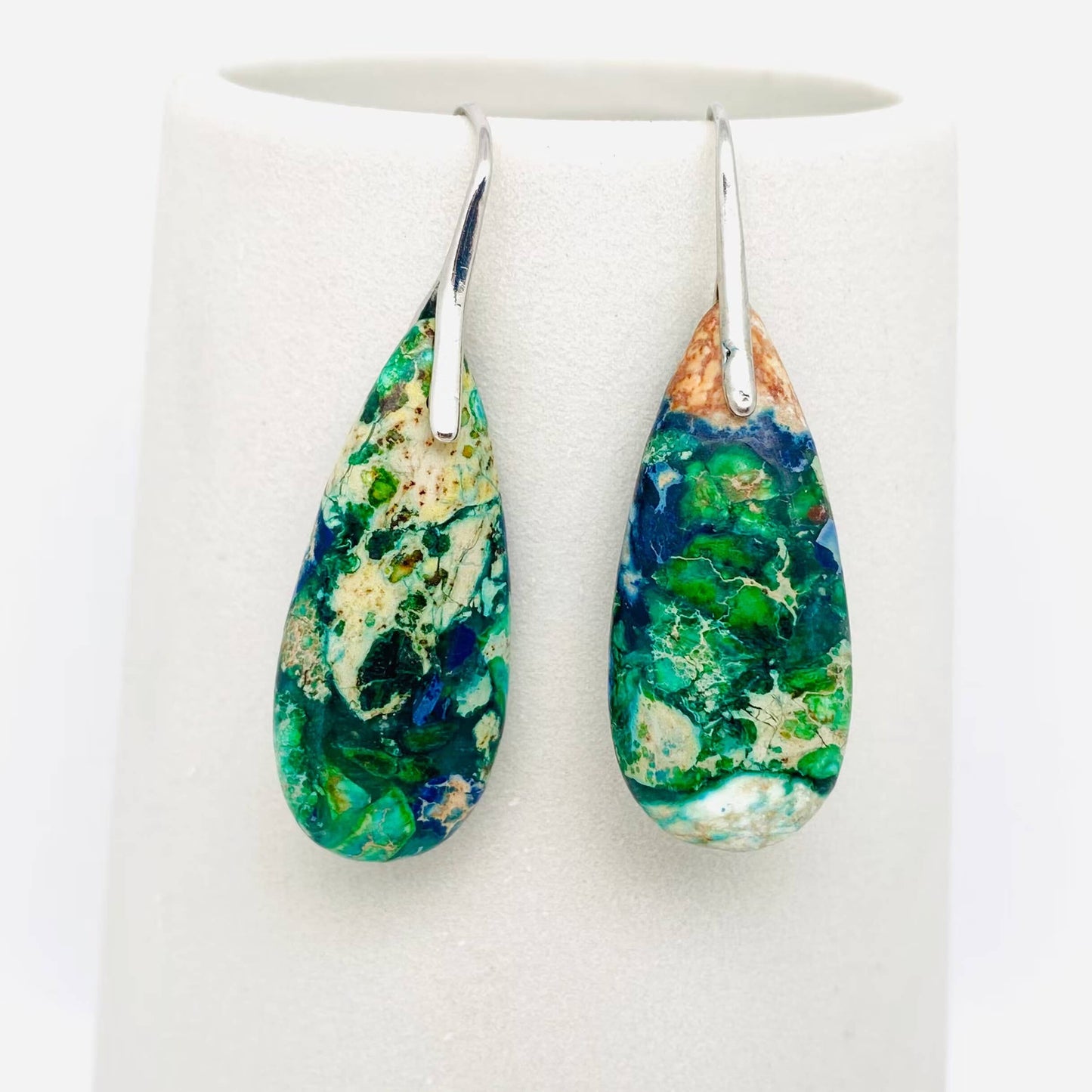Colored Emperor Stone Geometric Agate Chakra Earrings Copper Nickel Free Lead Free Stylish Dainty Jewelry Gift For Her