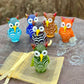Glass Owl Sitter Miniature Collectible Figurine