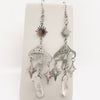 Hollow Mushroom Irregular Crystal Pendant Earrings