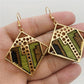 Wood Geometric Earrings