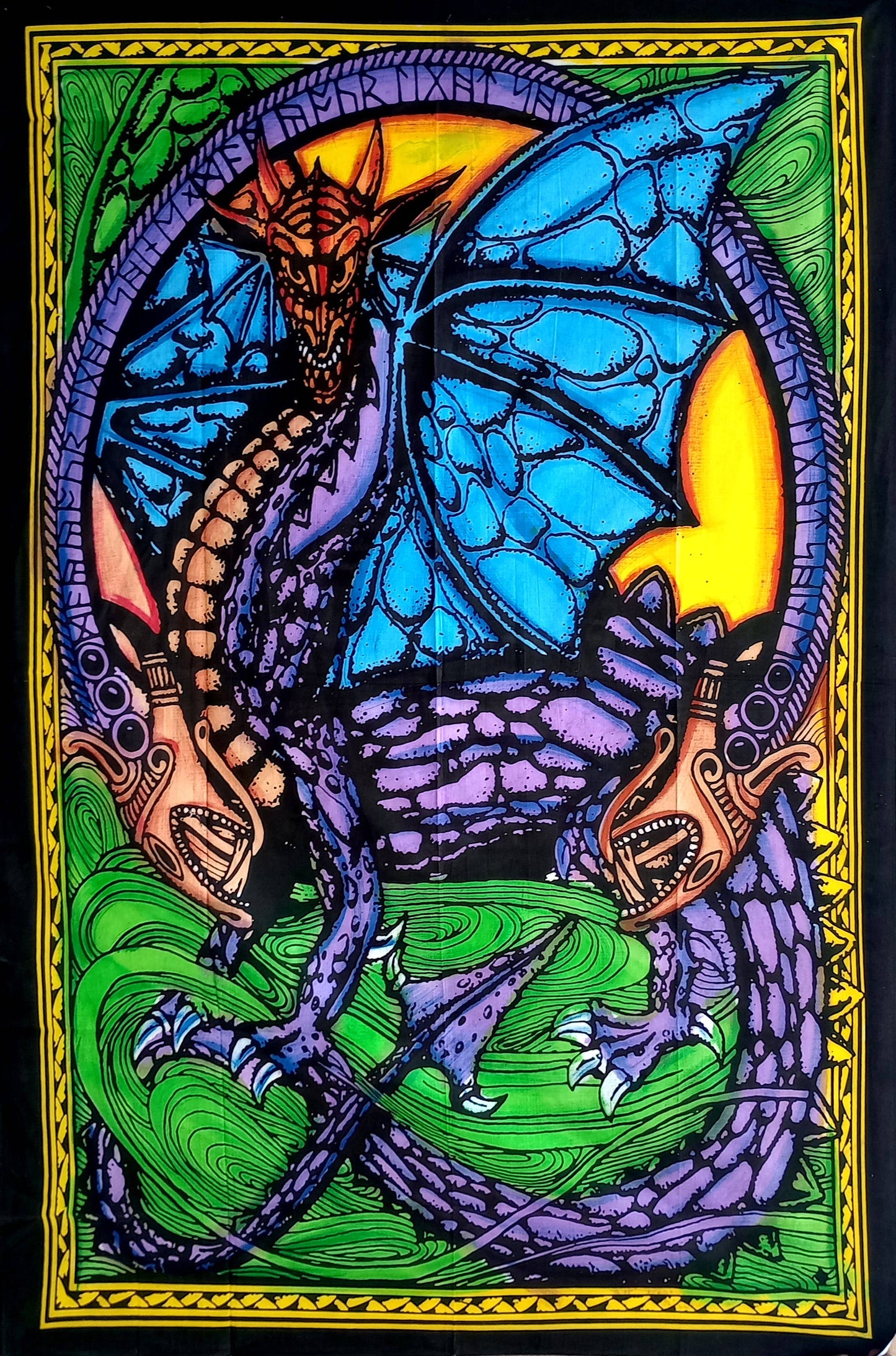 Hand Brush Painted Dragon Dragon Tapestry