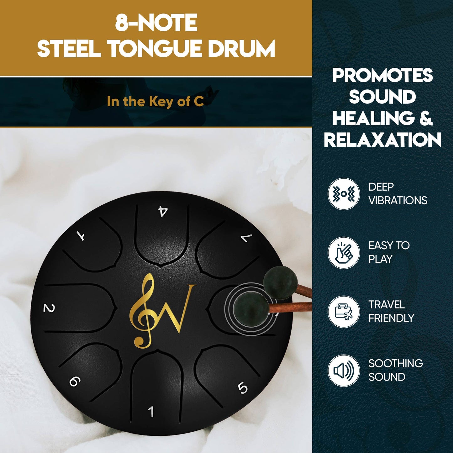 Steel Tongue Rain Drum Gift for Winter 6-inch/8-note