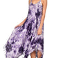 V Neck Tie Dye Dress With Fringes