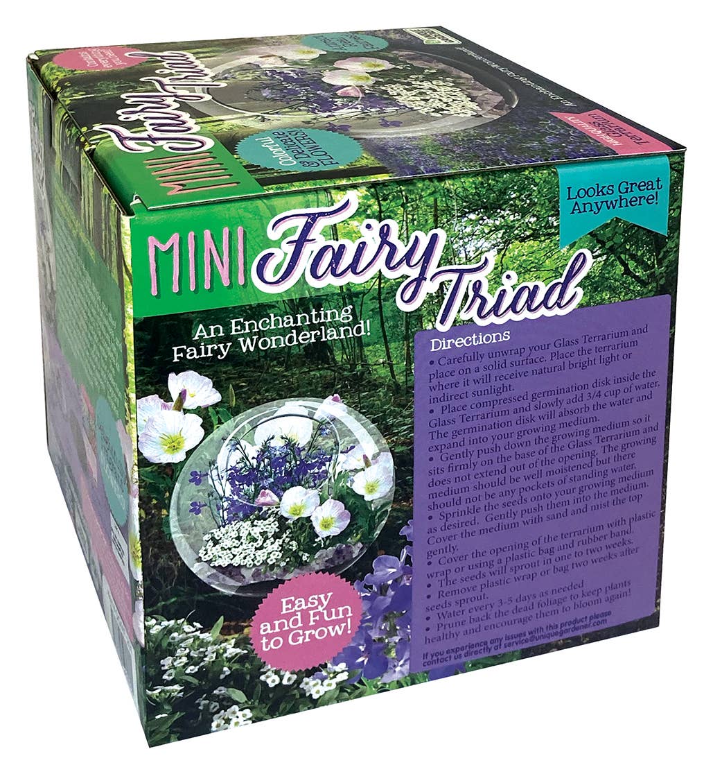 Mini Fairy Triad Glass Terrarium