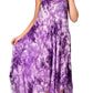 V Neck Tie Dye Dress With Fringes