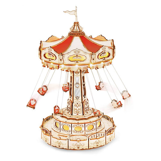 3D Wooden Puzzles DIY Music Box Swing Ride