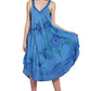 Tropical Palm Tree V Neck Tie Dye Umbrella Dress 19319