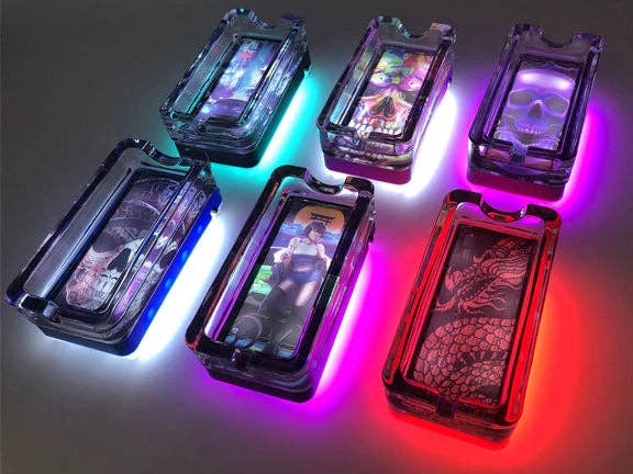 Smokezilla Underglow Light Up Ashtray Assortment- 6/Pack