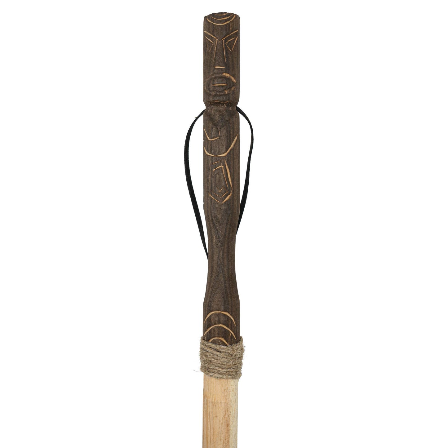 55 Inch Carved Totem Walking Stick With Compass Outdoors