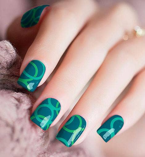 Emerald Rings Nail Polish Sticker