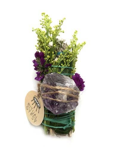 Ritual Sage Wand with Amethyst - 4"