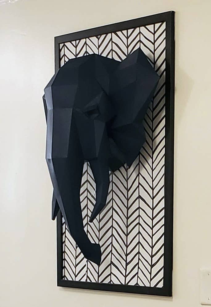 Elephant Head 3D PaperCraft Origami Wall Art