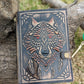Wolf Embossed Leather Journal with 200 Handmade Pages