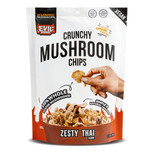 Evil Snacks Crunchy Mushroom Chips Zesty Thai Flavor, 1oz Bg