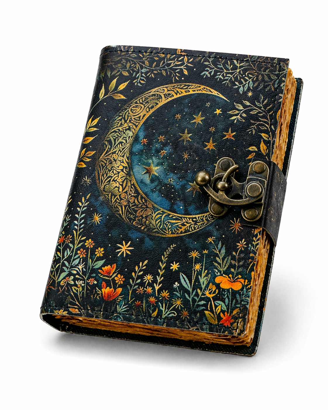 Moon Phase Leather Journal Grimoire Book Of Shadow Vintage Witchcraft Notebook