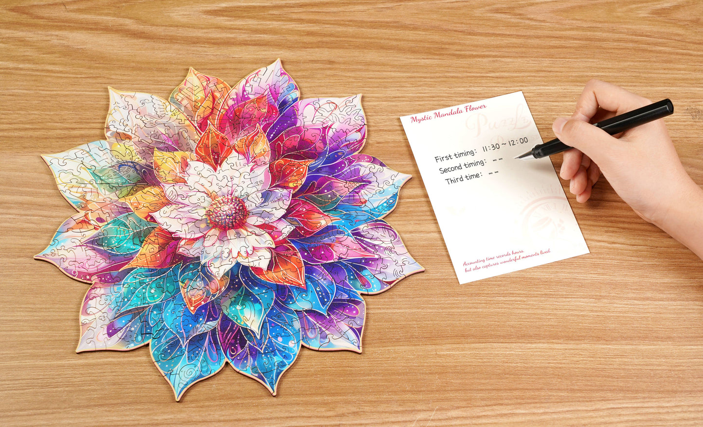 Rosewood Mystic Mandala Flower 2D Wooden Puzzles