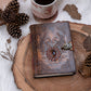 Leather Notebook With Stone Dragon Embossed Travel Journal