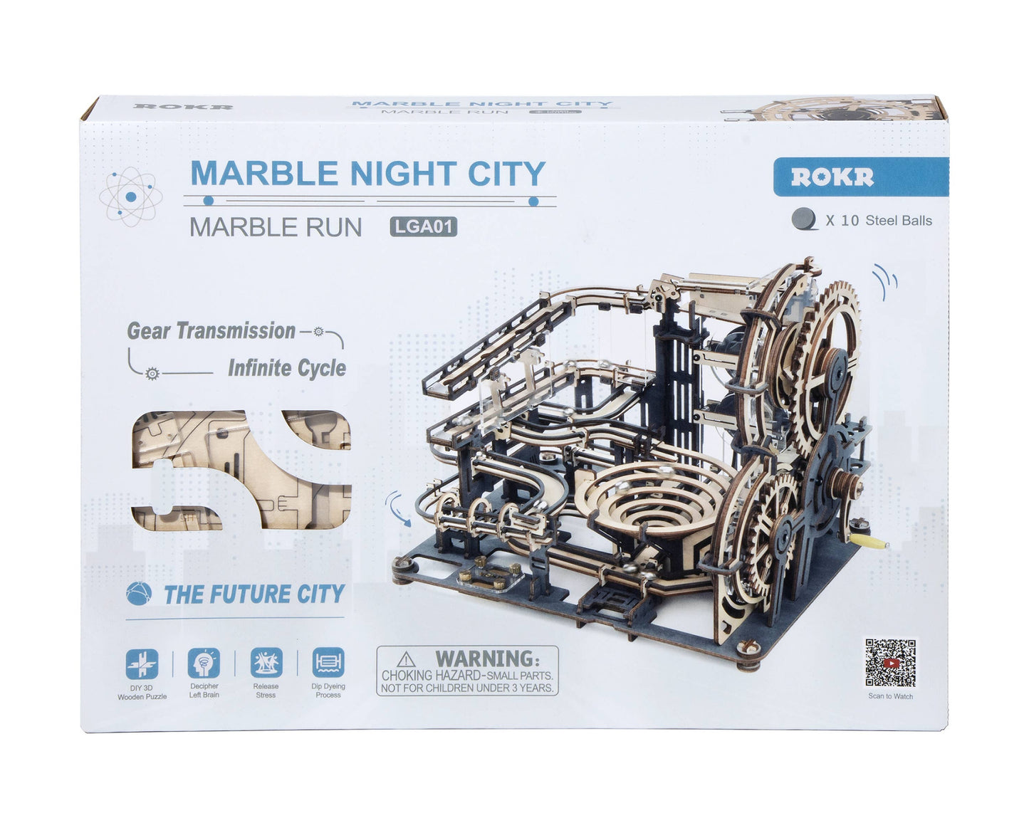 Marble Night City 3D Wooden Mechanical Model