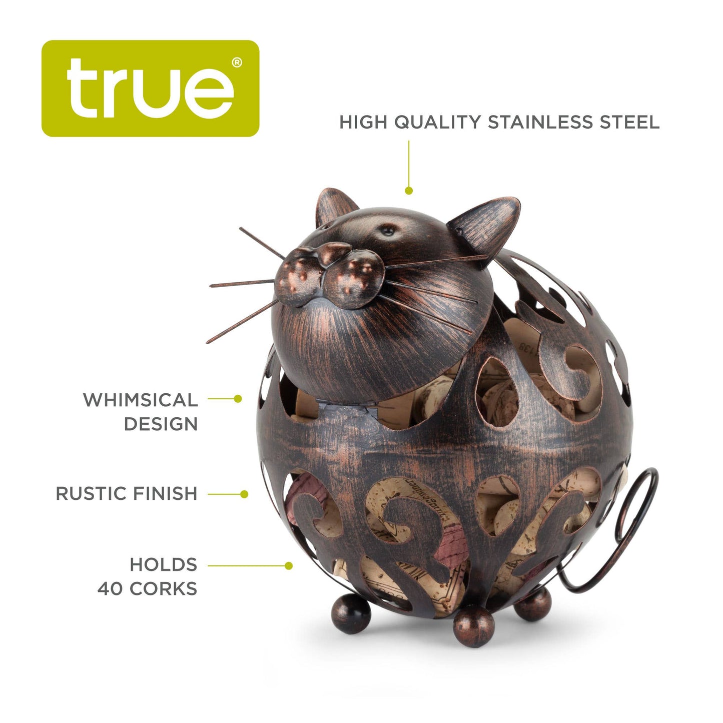 Whiskers™ Cat Cork Holder by True