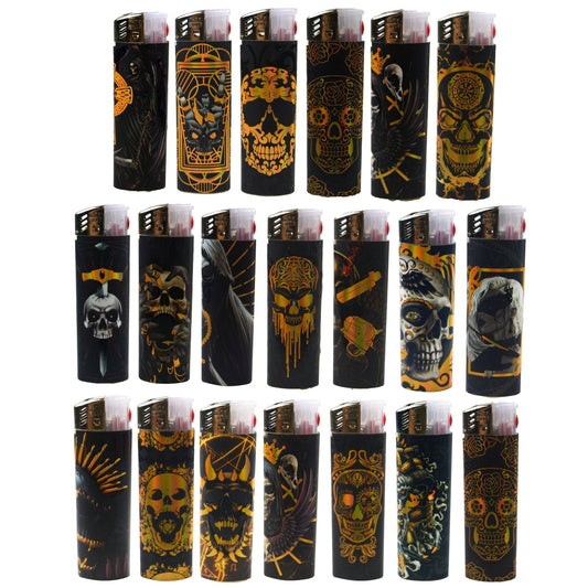 Smokezilla LightUp Gold Foil Curve Lighter Assortment- 30/Pk