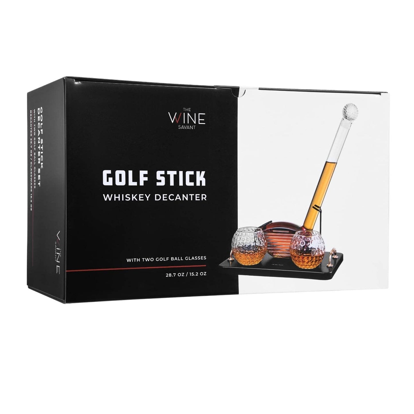 Golf Club Whiskey Decanter And Glass Set 29 OZ By The Wine Savant Khen Glassware
