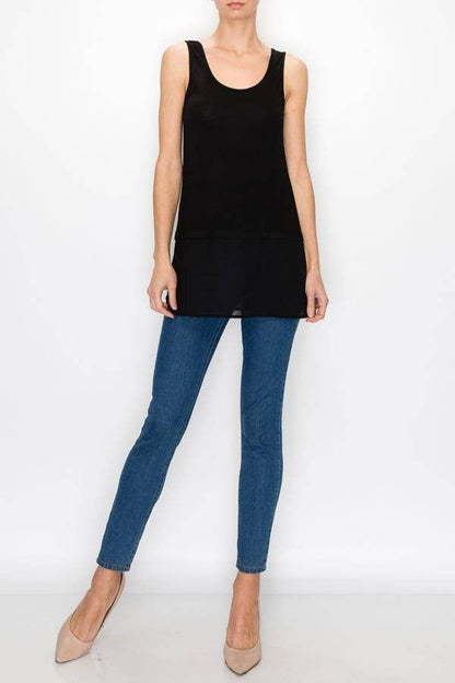 TANK TOP WITH CHIFFON LAYER