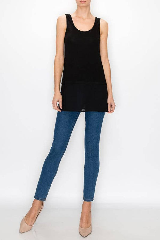 TANK TOP WITH CHIFFON LAYER