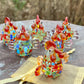 Glass Rooster Sitter Miniature Collectible Figurine