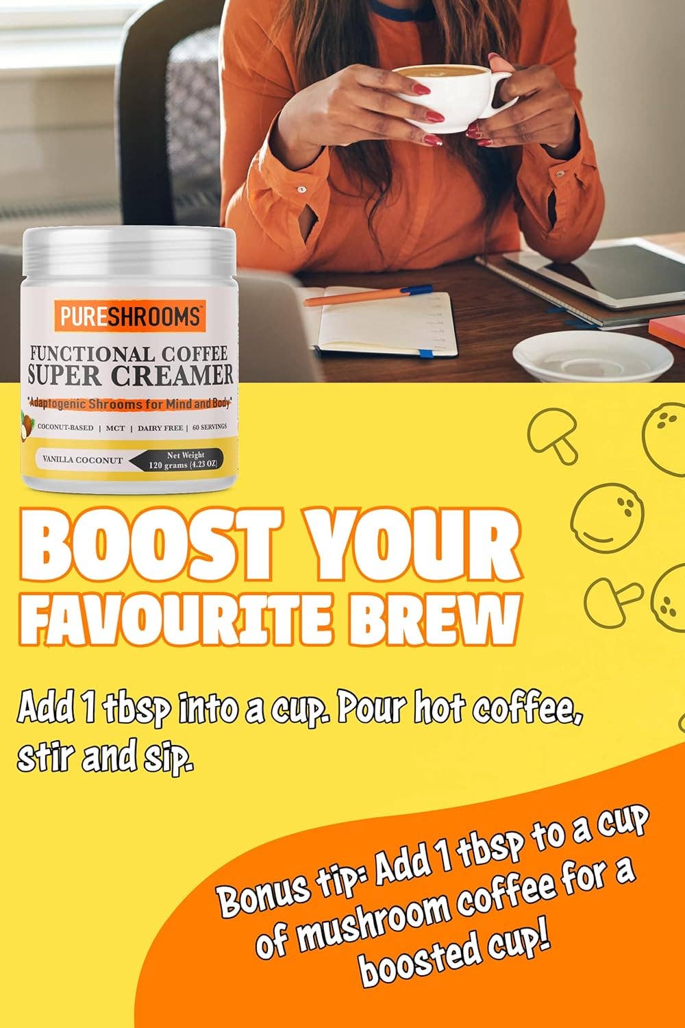 PureShrooms Functional Super Coffee Creamer (Vanilla)