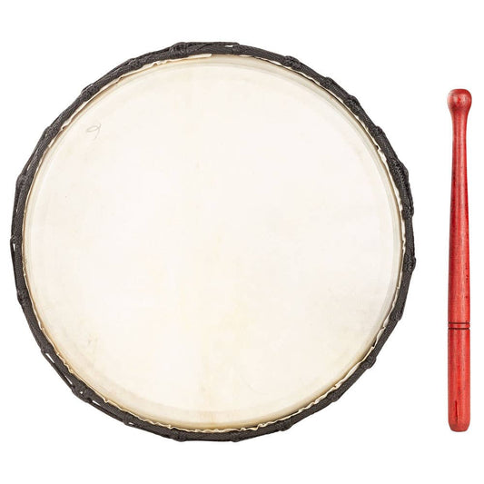 Large Ceremonial Drum With Drumstick