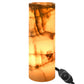 Elegant Handcrafted Onyx Table Lamp - Cylinder features premium onyx marble, radiating a warm, relaxing amber glow.